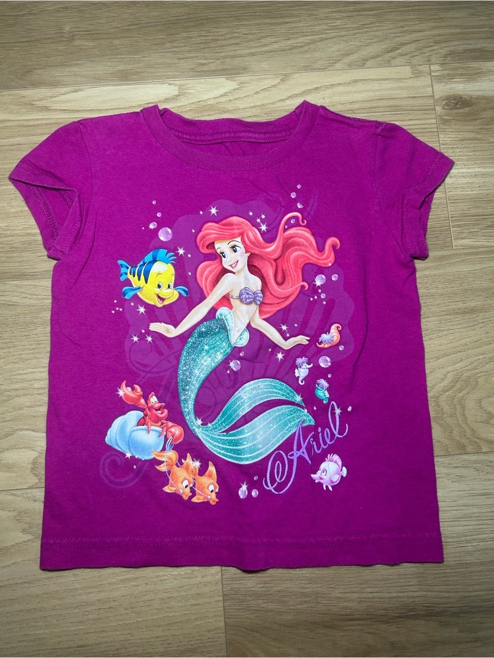 Disney Bright Magenta Ariel Short Sleeve Tee